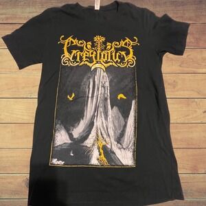 Grey Lotus Band T-Shirt Mens Small Black Graphic Tee Bella Canvas Metal Merch